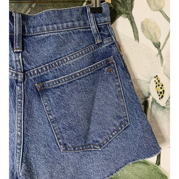 Madewell Size 23 The Perfect Jean Shorts Cotton Blend Blue - Picture 7 of 7